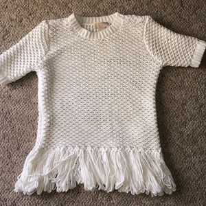 Michael Kors White fringe sweater. Size small